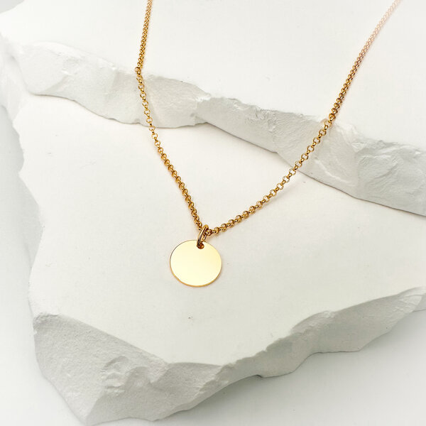 MOANINA Kette Minimal Coin Chiara - 925 Silber/18k Gold Vermeil - 3 Längen von MOANINA