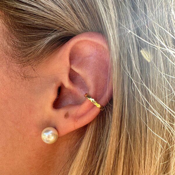 MOANINA Ohrring Earcuff Calobra - 925 Silber/18k Gold Vermeil von MOANINA