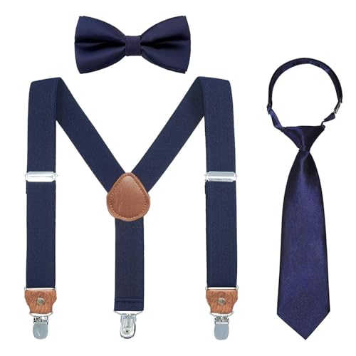 3 Stück Hosenträger Kinder 5-12 Jahre, Hosenträger Fliege Set für Jungen & Mädchen, Verstellbar Elastisch mit 4 Clips, Y-Form, Stilvolle Hosenträger und Fliegen für Hochzeit & Schulveranstaltungen 3 Stück Hosenträger Kinder 5-12 Jahre, Hosenträger Fliege Set für Jungen & Mädchen, Verstellbar Elastisch mit 4 Clips, Y-Form, Stilvolle Hosenträger und Fliegen für Hochzeit & Schulveranstaltungen von MOAZIFI