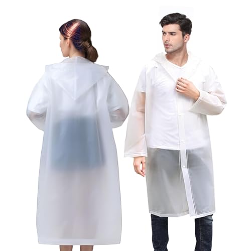 MOAZIFI 2 Stück Regenponcho Damen Herren Wasserdicht, Regencape Regenmantel Wandern Faltbar, für Survive, Fahrrad, Wandern, Camping, Angeln, Konzert, Stadion, Festival von MOAZIFI