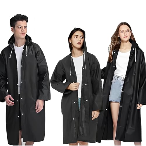 MOAZIFI 3 Stück Regenponcho, Regenponcho Damen, Regenmantel Damen, Regenponcho Herren, Regencape Damen, Regenmantel Damen Wasserdicht, Regenponcho Fahrrad, Regencape, Fahrrad Regenponcho von MOAZIFI
