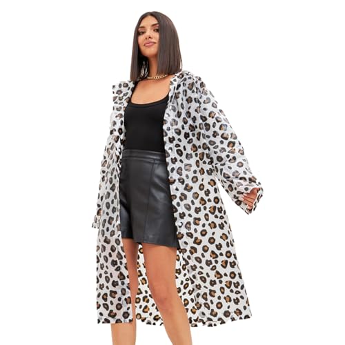 MOAZIFI Regenponcho Festival, Regencape Damen Leo, Regenmantel Damen Wasserdicht mit Premium 3-Lagigem Schutz, Atmungsaktiv und Leicht für Open-Airs, Universalgröße Trendigem Leopardenmuster von MOAZIFI