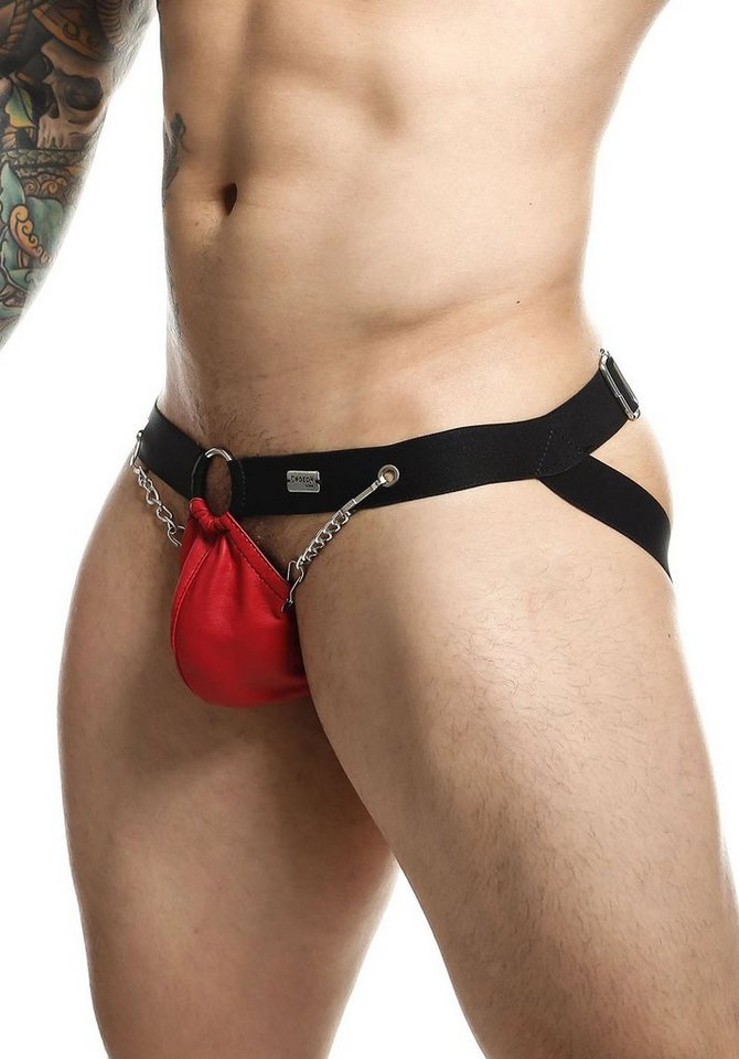 MOB Eroticwear String DNGEON Jockstrap mit Ketten Pofrei - rot (1-St) Kettendetail am Beutel von MOB Eroticwear