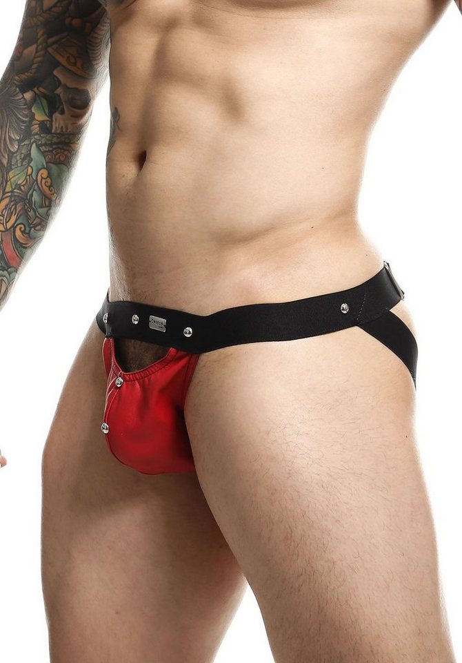 MOB Eroticwear String DNGEON Peekaboo Jockstrap Pofrei - rot (1-St) hinten offen von MOB Eroticwear