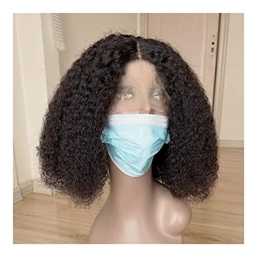 Perücke Damen Party Gebrauch Spitze Front Perücken Menschliches Haar Für Frauen, Brasilianische Jungfrau Haar Afro Verworrene Lockige Spitze Frontal Perücke Perücken für Täglich von MOBAAK