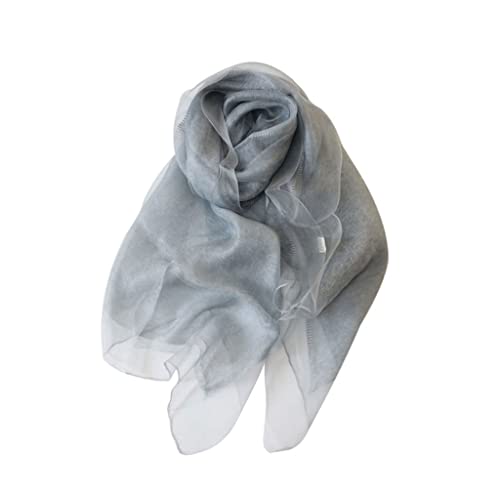 Schal Halstuch Damen Schals & TüCher FüR Damen Seide Wollschal Damen Tücher und Wraps Dünne Doppelschicht Feste Farbe Dame Reise Schals Seide Winterhalsschals Schals & Tücher Für Damen ( Color : Gray von MOBAAK