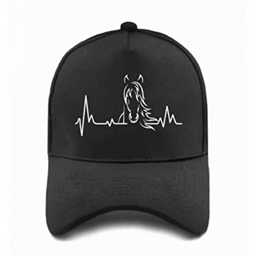 Klassisch Basecap Herzschlag von Pferd Baseball Mützen Hüte Unisex Mode Einstellbare Sommer Frauen Mädchen Pferde Mützen für Outdoor Reiten Hip Hop Liebhaber lustiges Geschenk von MOBSAN