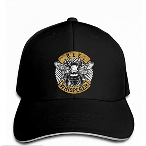 Klassisch Basecap Hip Hop Baseball Cap Lustige Herren Hut Peaked Cap Schwarze Biene Flüstern Imker Hut Honig Pollen Männer Einstellbare Casual Hip Hop Lustige Outdoor Sports Truck Peaked Cap Geschenk von MOBSAN