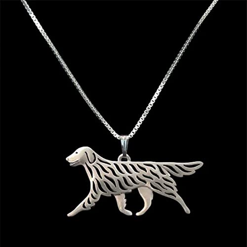 MOBSAN Halskette Anhänger Schmuck Fashion Halsketten Damen Flat Coated Retriever Hundehalsketten Geburtstag die Party Geschenk von MOBSAN