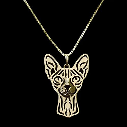 MOBSAN Halskette Anhänger Schmuck Sphynx-Katzen-Halsketten der Schmuck-Frauen Liebhaber-Haustier-Anhänger-Halsketten Geburtstag die Party Geschenk von MOBSAN