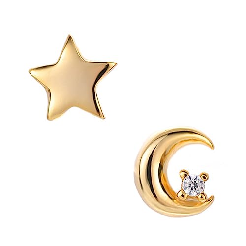 MOBUTOFU Mond Stern Ohrhänger Asymmetrisch Für Damen Stilvollen Ohrschmuck Aus Hochwertigem Material Für Täglichen Gebrauch Und Besondere Anlässe von MOBUTOFU
