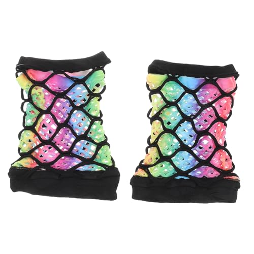 MOBUTOFU 1paar Bunte Doppellagige Fingerlose Netzhandschuhe Für Damen Geeignet Für Jahre Partys Hochzeiten Und Punk-events Komfortabel Und Langlebig von MOBUTOFU