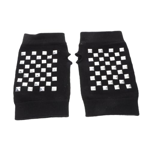 MOBUTOFU Fingerlose Handschuhe Mit Nietendesign. Gestrickte Halbfinger-fäustlinge. Warm Und Dehnbar. Geeignet Für Studenten Und Modebegeisterte. von MOBUTOFU