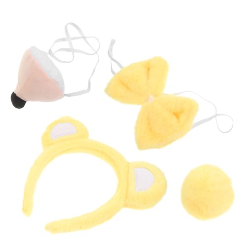 MOBUTOFU Bärenohr-stirnband Mit Nase Und Fliege Für Tierkostüm Cosplay Party Geburtstag Feiertag Fotorequisit Bühnenauftritt Einzigartiges Geschenk von MOBUTOFU