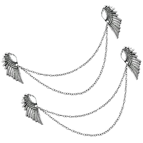 MOBUTOFU 1 Satz Flügel Brosche Antike Silber Kragenpin Dekorative Anstecknadel Für Hemden Und Anzüge Unisex Modeaccessoire Für Hochzeiten Und Partys 2 Stück von MOBUTOFU
