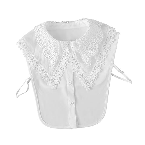 MOBUTOFU 1stück Abnehmbarer Damen Fake Kragen Spitzenstoff Eleganter Blusenkragen Für Vielseitige Outfits Geeignet Für Shirts Und Kleider Mit Großflächiger Und Atmungsaktivem Material von MOBUTOFU