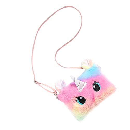 MOBUTOFU 1stück Kreative Einhorn Umhängetasche Für Verstellbarer Schultergurt Niedliche Plüsch Geldbörse Für Kindergarten Und Alltag Bunte Tragetasche Adorable Messenger Bag von MOBUTOFU