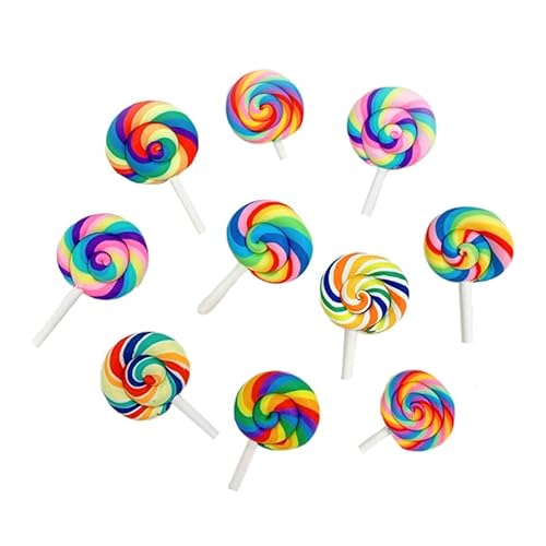 MOBUTOFU 10Stücke Lollipop-broschen- Bunte Kunststoff Dessert Charme Lustige Anstecker für Kleidung und Taschen Geeignet für Frauen von MOBUTOFU