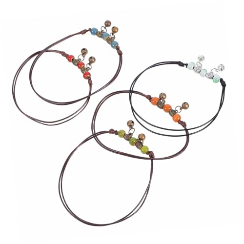 MOBUTOFU 10 Stück Teiliges Boho Fußkettchen mit Handgefertigten Porzellanperlen Verstellbares Buntes Ethno Schmuck Accessoire für Frauen und Mädchen Sommerlich Individuell Anpassbar von MOBUTOFU