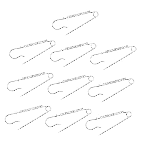 MOBUTOFU 10 Stück Weiße Broschen mit Funkelnden Strasssteinen Modische Anstecknadeln für Kleidung Elegante Schmuck dekoration für Pullover und Kleider Langlebig und Hautfreundlich von MOBUTOFU