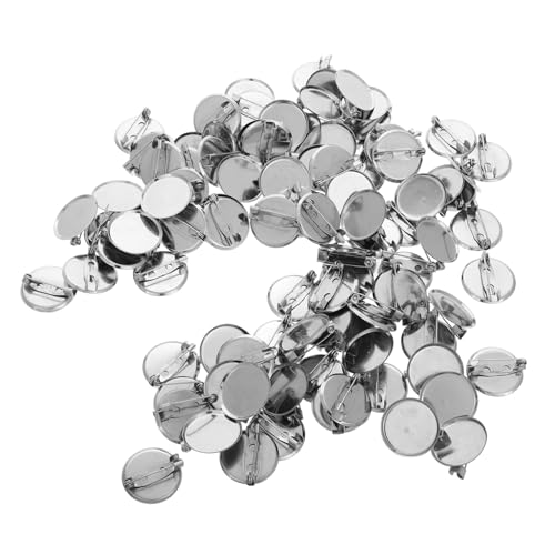 MOBUTOFU 100 Stück Brosche DIY Material DIY Brosche Basen Brosche Pin Blank Base Brosche Basis Abzeichen Lünette Tablett Brosche Herstellung Zubehör Pin Backs Für Handwerk Brosche Zubehör von MOBUTOFU