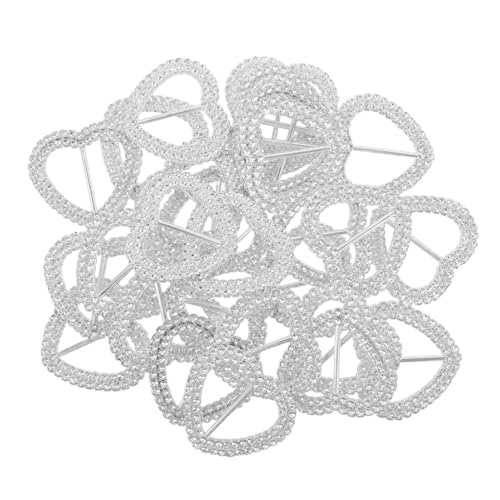 MOBUTOFU 100 Stück Herzförmige Schalclips mit Strasssteinen Multifunktionale Robuste Schal und Shirt Ringclips Modische Dekorative Kleidungsschieber für Vielseitige Accessoires von MOBUTOFU