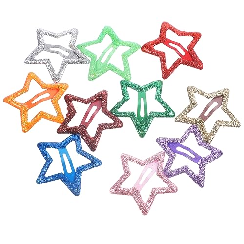 MOBUTOFU 10stücke Stern Haarspangen Metall Snap Clips Für Mädchen Kleinkinder Haarspangen Haar Clips Stern Haarschmuck Für Fransen Accessoires von MOBUTOFU