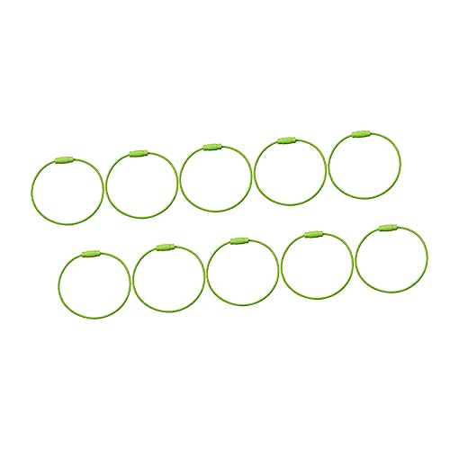 MOBUTOFU 10St Schlüsselanhänger Tag Keepers klingeln ID-Tag-Draht Schlüsselringe Schlüsselorganisationsring Gepäckanhängerring pädiprotect schutzzelt Keys Schlüsselkettenteile Light Green von MOBUTOFU