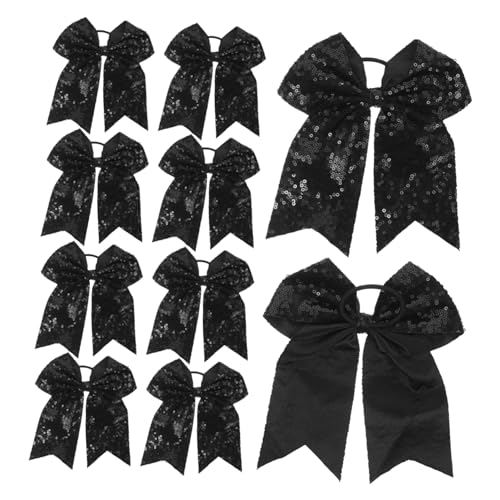 MOBUTOFU 10stücke Haarband Für Cheerleader Haar Bögen Mit Pailletten Haargummis Für Mädchen Vielseitig Einsetzbar Für Verschiedene Anlässe Und Frisuren von MOBUTOFU