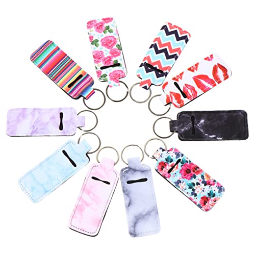 MOBUTOFU 12stücke Tragbare Schlüsselanhänger Lippenbalsam Im Gemischten Stil Farbenfrohe Dekorative Schlüsselanhänger Für Lippenpflege Für Unterwegs Und von MOBUTOFU