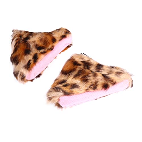 MOBUTOFU Katzenohren Haarclip Aus Plüsch Für Junge Mädchen Lustiger Haarschmuck Für Cosplay Und Kostümparty Leicht Zu Reinigen Leopardenmuster Süßes Design von MOBUTOFU