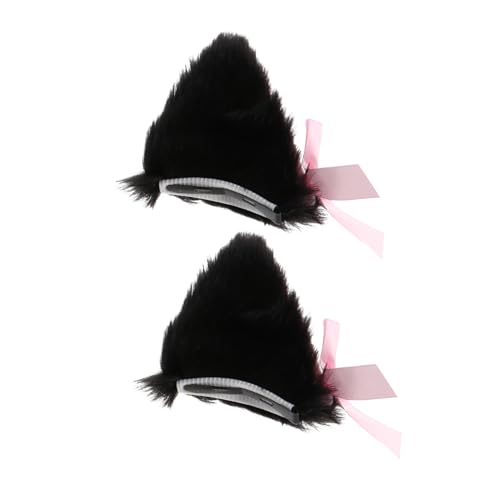 MOBUTOFU 1Paar Katzenohren Haarspange mit Glöckchen Cosplay Haarschmuck für Halloween Kostümparty Niedliches Katzenohr Design Einfach zu Befestigen für Festliche Anlässe von MOBUTOFU