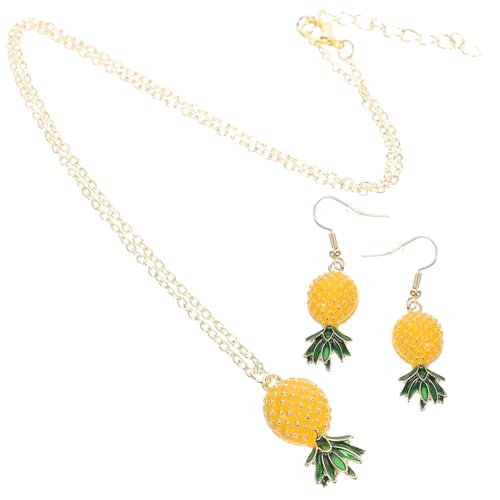 MOBUTOFU Ananas Schmuckset für Damen Ananas Ohrringe und Halskette Cartoon Stil Leicht und Langlebig für Sommeroutfits Geschenkidee für Frauen von MOBUTOFU