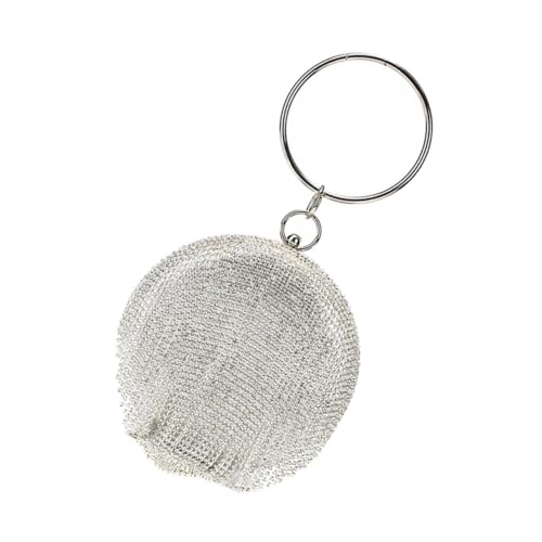 MOBUTOFU 1stück Abendtasche Damen Silberne Clutch Mit Imitationsdiamanten Tragbare Handtasche Für Hochzeiten Partys Und Bankette Stilvolles Design Für Tägliche Aufbewahrung von MOBUTOFU