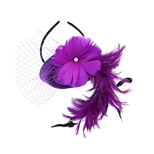 MOBUTOFU 1stück Mini Hochzeit Fascinator Mit Schleier Und Federn Eleganter Haarschmuck Für Braut Partys Kostüme Und Bühnenaufführungen Leicht Und Komfortabel Zu Tragen von MOBUTOFU