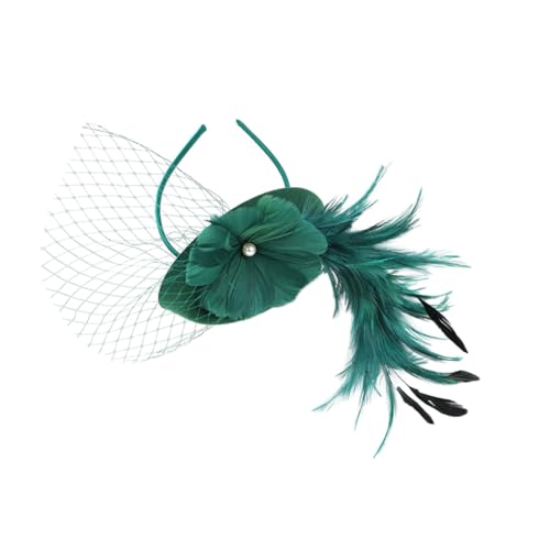 MOBUTOFU 1stück Mini-hut Mit Schleier Und Federn Für Hochzeiten Elegantes Haarschmuck-accessoire Für Bräute Für Bankette Und Festliche Anlässe von MOBUTOFU