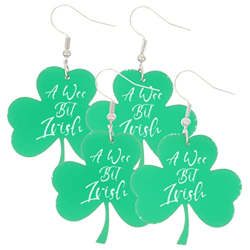 MOBUTOFU 2paare Damen Ohrringe Grünes Kleeblatt Für Patrick's Day Leichte Hängende Ohrringe Modischer Schmuck Für Festivals Und Partys Hautfreundliches Material Für Täglichen Gebrauch von MOBUTOFU