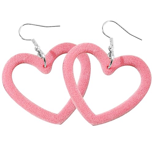 MOBUTOFU 2 Paare Herz Ohrhänger Damen Dangle Ohrringe Valentinstag Schmuck Modisch Gold Silber von MOBUTOFU