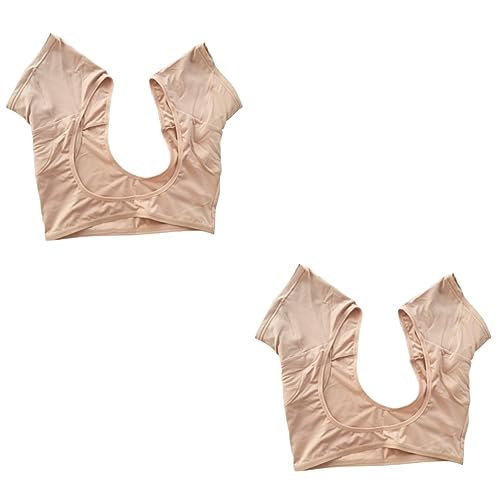 MOBUTOFU 2stücke Damen Achsel-sweatweste Atmungsaktive Und Bequeme Unterwäsche Für Sport Und Alltag Hautfarbene Kurzarm-vest Schweißabsorbierend Und Wiederverwendbar von MOBUTOFU