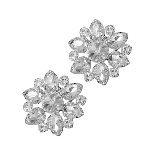 MOBUTOFU 2 Stück Abnehmbare Strass Schuhclips Metalllegierung Funkelnde Dekoration für Damen Schuhe Vielseitig Einsetzbar für Hochzeit Party Flats Boots Sandalen Pumps von MOBUTOFU