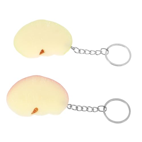 MOBUTOFU 2 Stück Apfel Schlüsselanhänger Wassermelonen Schlüsselanhänger Obst Charm Schlüsselanhänger Gefälschter Apfel Charms Dekoratives Obst Modell Obst Auto Anhänger Mini Apfel von MOBUTOFU