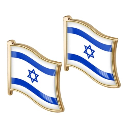 MOBUTOFU 2 Stück Israelische Flaggen Broschen Patriotische Anstecknadeln mit Glatter Oberfläche Langlebig und für Männer Frauen Kleidung Taschen Sammlerstück Kreatives Design von MOBUTOFU