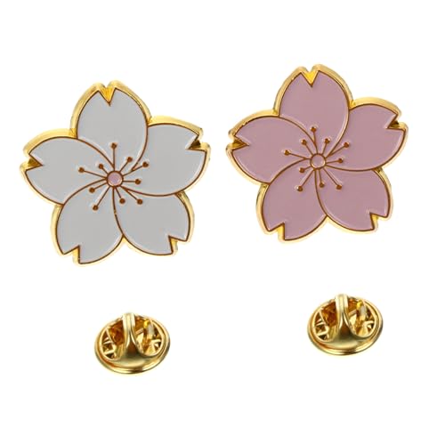 MOBUTOFU 2 Stück Japanische Kirschblüten Broschen Cartoon Stil Mode Anstecker mit Niedlichem Design Dekorative Stecknadeln für Damen Geschenkidee für Besondere Anlässe von MOBUTOFU