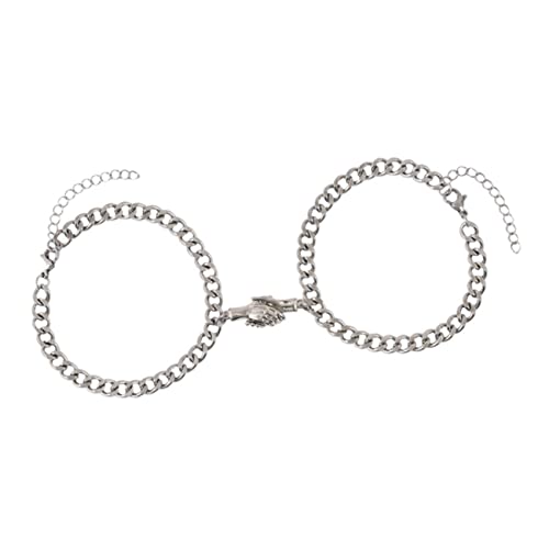 MOBUTOFU 2 Stück Kreative Partnerarmbänder aus Magnetische Handshake Armbänder für Stilvolle Freundschafts Wristchain als Valentinstagsgeschenk für Ihn und Sie von MOBUTOFU