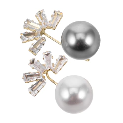MOBUTOFU 2 Stück Perlen Broschen Teilig Dekorative Sicherheitsnadeln für Damen Verstellbare Taillen und Kleidungsfixierung Robustes Design Schmuck Broschen für Hochzeit und Party von MOBUTOFU