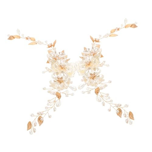 MOBUTOFU 2stücke Haarband Für Die Hochzeit Handgefertigte Kristallperlen Kopfschmuck Blumen-haarschmuck Für Damen Und Mädchen Haarreif Für Brautschmuck von MOBUTOFU