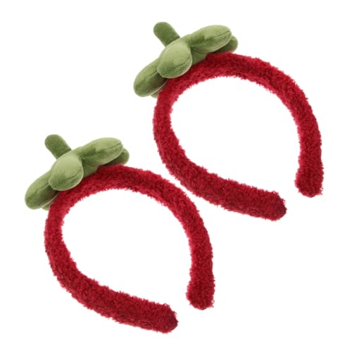 MOBUTOFU 2 Stück Süßes Erdbeer stirnband Weiches Breites Haarband Für Mädchen Hautpflege Make up Spa Gesichtswäsche Haare Trocken Halten Niedliches Haar accessoire von MOBUTOFU