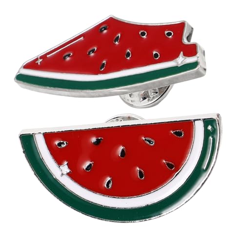MOBUTOFU 2 Stück Teiliges Wassermelonen Broschen Süße Frucht Anstecknadeln Langlebig und Wiederverwendbar Einfache Befestigung an Kleidung und Schals Revers Accessoires für Partys und von MOBUTOFU