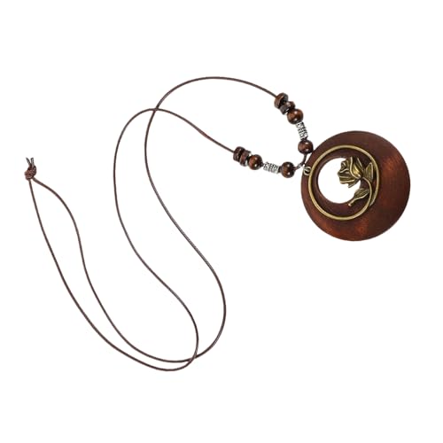 MOBUTOFU 2 Stück Vintage Ethno Halsketten mit Filigranem Rosenanhänger Lange Leichte Strickketten für Damen Boho Schmuck für Sommer und Alltag Eleganter Femininer Look von MOBUTOFU