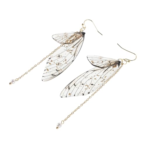 MOBUTOFU 2 Stück Vintage Schmetterling Ohrringe mit Farbverlauf Flügeln Damen Dangle Ohrhänger aus Kunstperlen Romantischer Schmuck für Hochzeit Frühling Geschenk von MOBUTOFU
